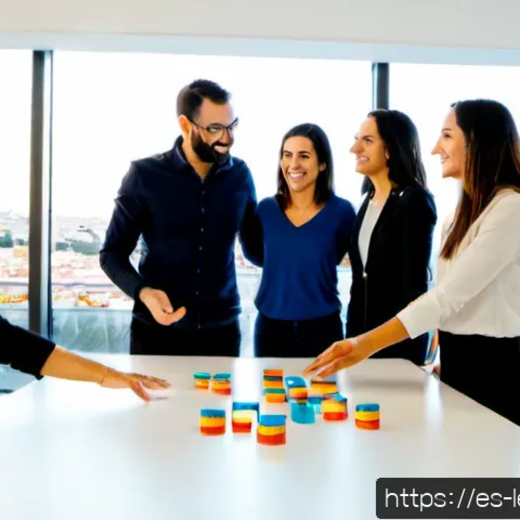 리더십 이론과 실제 사례 비교 - Photorealistic leadership comparison scene in a modern Madrid technology startup, a confident Spanis...