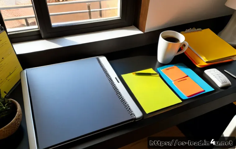 효율적인 업무 관리 방법 - Photorealistic overhead view of an organized home office in Spain, a Spanish professional calmly pla...